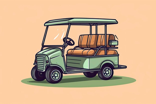 Photo golf car illustration transportation illustration generative ai