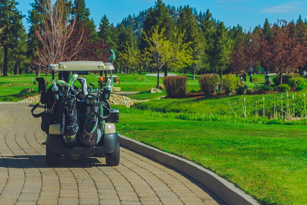 Carrello da golf presso il campo da golf