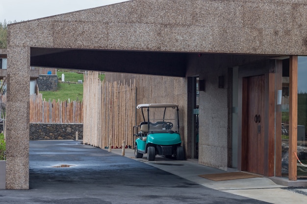 Golf cart parked