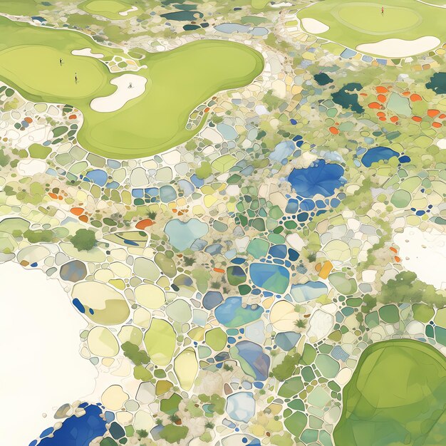 Photo golf course mosaic a visual symphony of holes and greens