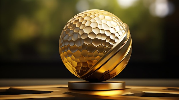 Foto golf gouden trofee eerste prijs in de vorm