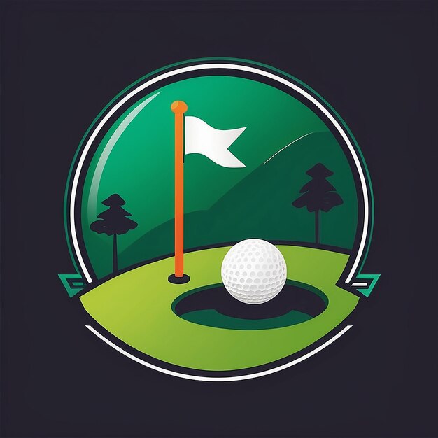 Photo golf icon logo template vector illustration design