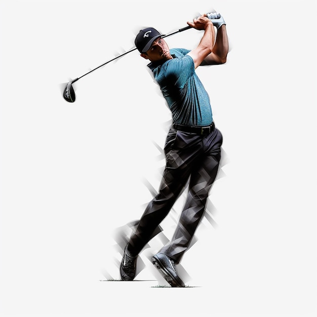 Golf Player Isolated on Transparent Background Illustration