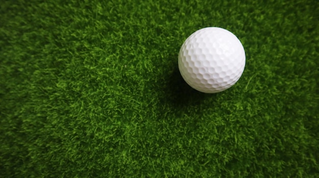 Golfbal close-up op groen gras op wazig mooi landschap van golf backgroundConcept internationale sport die afhankelijk is van precisievaardigheden voor gezondheidsrelaxatiex9