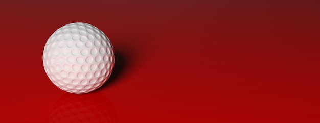 Golfbal geïsoleerd op rode achtergrond