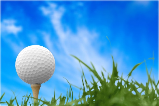 Golfbal Heldere Blauwe Hemel