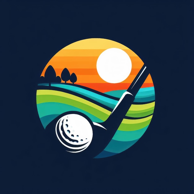 Foto golfbal logo ontwerp kleurrijk