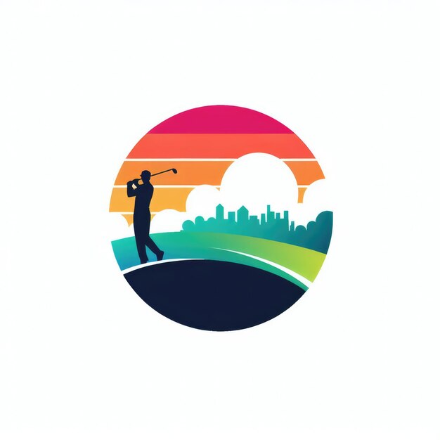 Foto golfbal logo ontwerp kleurrijk