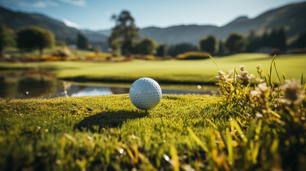 Golfbal op een golfbaan