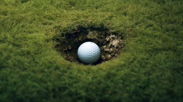 Golfbal op groen gras