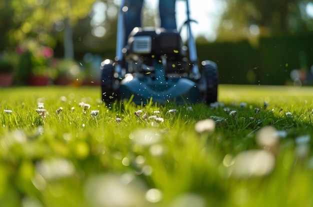 Golfbal op het groene gras.