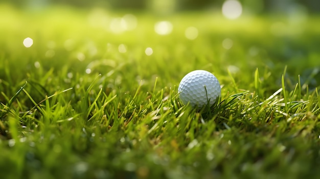 Golfbal op het groene natuurlijke gras