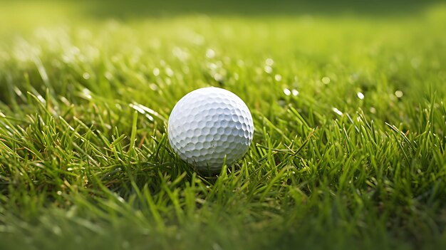 Golfbal op het groene natuurlijke gras