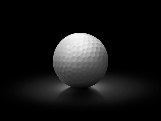 Golfbal op zwarte achtergrond