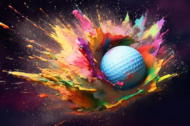 Golfbal verf explosie Genereer Ai