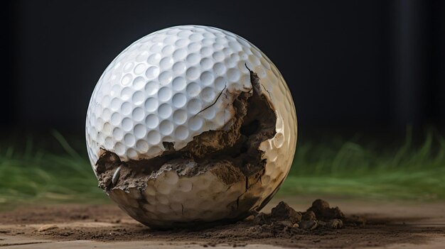 Photo golfball mit schlger