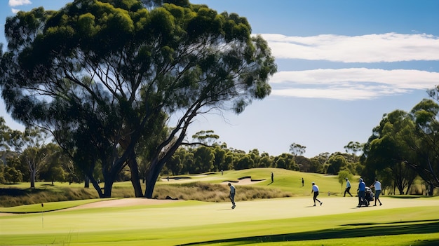 Golfers enjoying a day on a pristine course