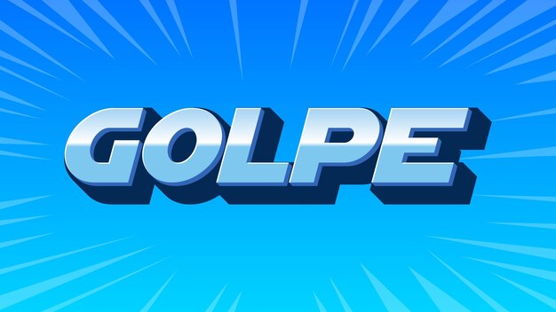 Photo golpe 3d blue text