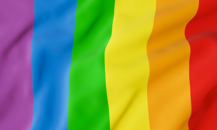 Foto golvende regenboogvlag