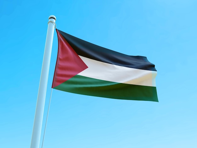 Golvende Vlag van Palestina Stock Foto 3D geef terug