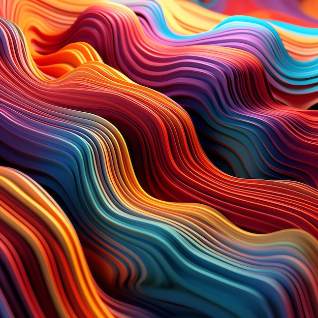 Golvende wervelingen 3d kleurrijke abstracte achtergrond
