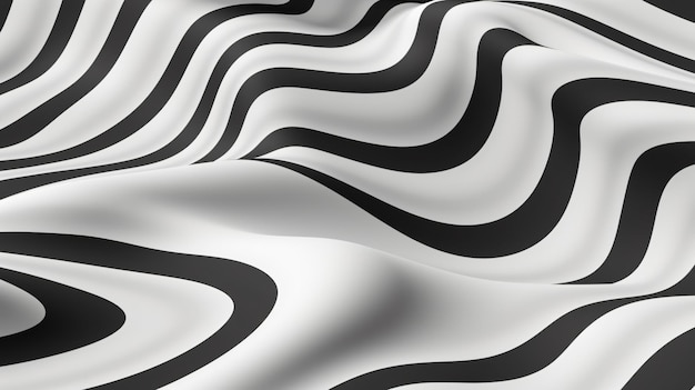 Foto golvenpatroon met optische illusie zwart en wit