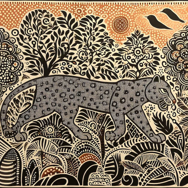 Gond-stijl kunst en illustraties