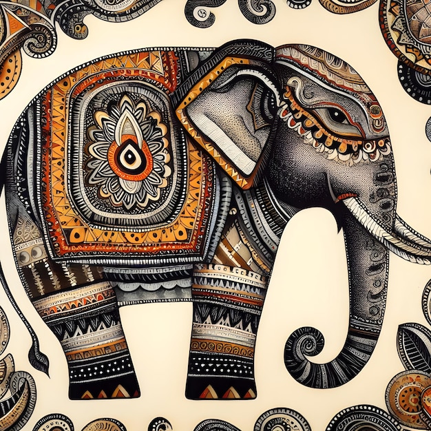 Gond-stijl kunst en illustraties