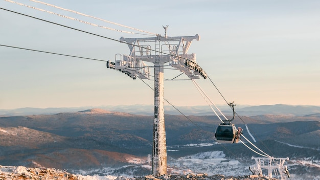 Gondola lift at the top of the ski resort