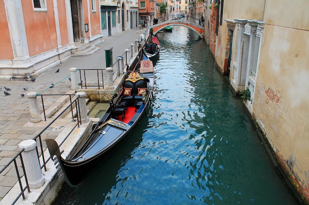 Gondolas in canal