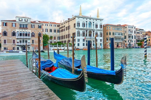 Gondolas on The Grand Canal in Venice, Italy