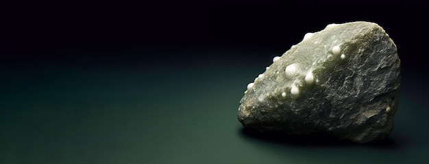 Gonnardite is rare precious natural stone on black background AI generated Header banner mockup