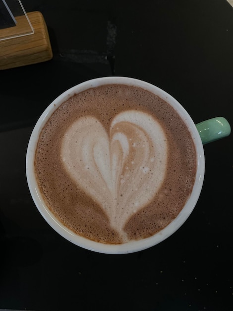 Un buon caffè a forma di cuore