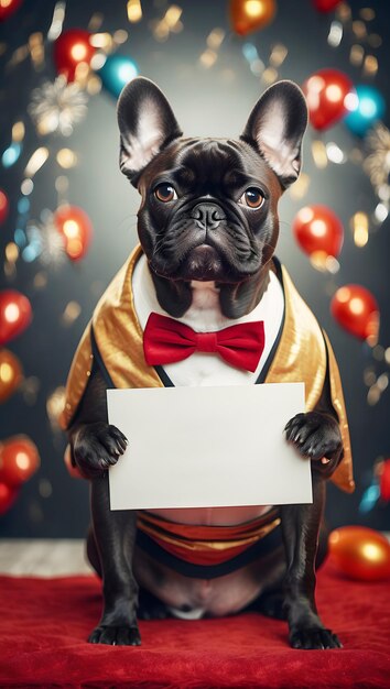 good dog good french bulldog happy new year mockup write your own text design your own logo mock up