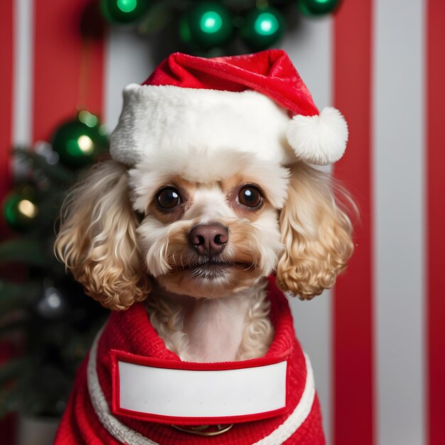 Good dog good poodle text logo mockup december christmas mock up