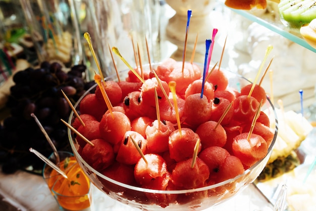 Good exquisite buffet table at a solemn event