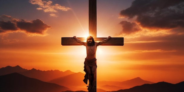 good Friday background with Jesus Christ and cross