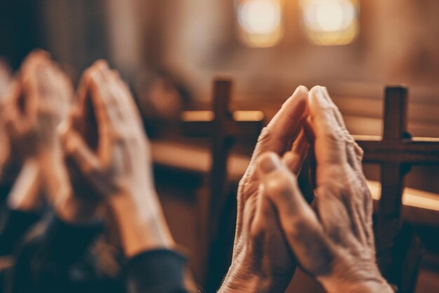 Foto venerdì santo pasqua pregare croce chiesa gesù cristo spirituale religiosa luce solare speranza credere cristiano mani in alto cattolicesimo striscione copia spazio biglietto di auguri bibbie