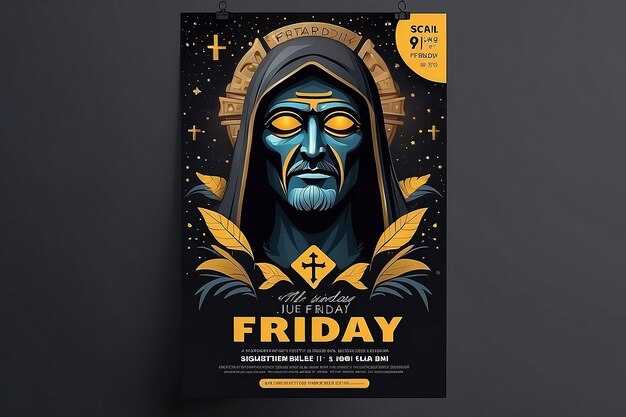 Good friday social poster template