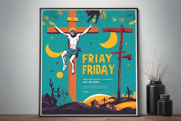 Good friday social poster template