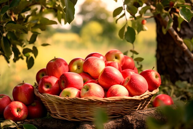 A good harvest of apples Cultivation of apples Farm and field Harvested agricultural crops