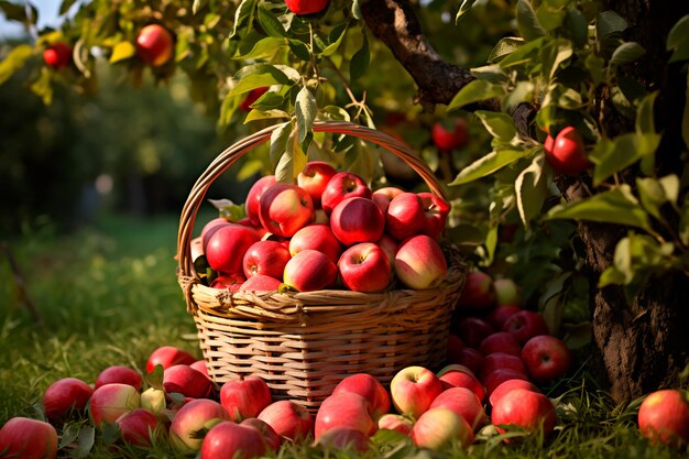 A good harvest of apples Cultivation of apples Farm and field Harvested agricultural crops