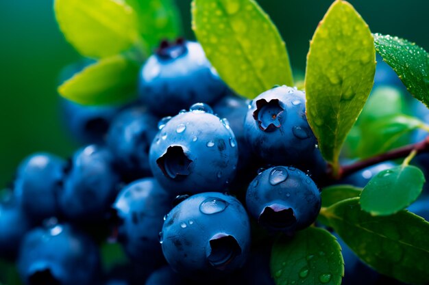 A good harvest of blueberries Cultivation of blueberries Farm and field Harvested agricultural