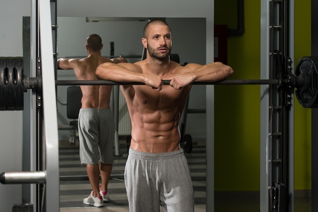 Good Looking And Attractive Young Man With Muscular Body Relaxing In Gym