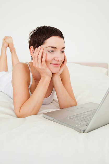 Good looking woman using a laptop