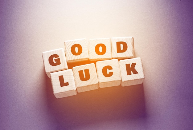 Good Luck Word Written on Wooden Cubes