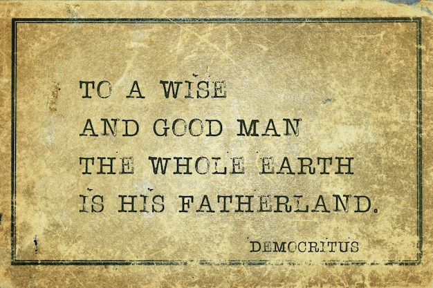 To good man Democritus