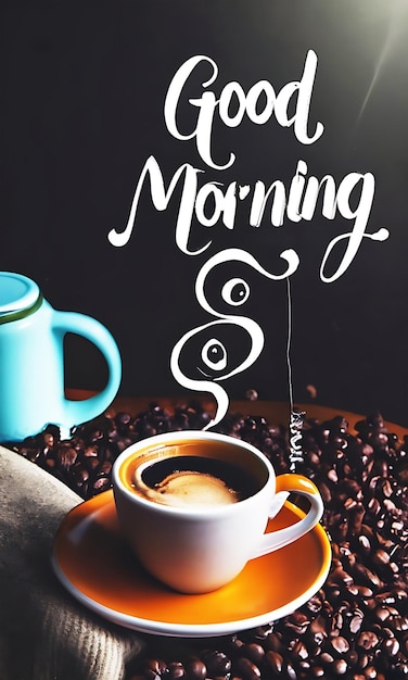 Good morning coffee AI image generates design template