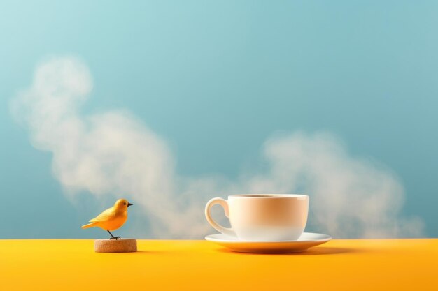 아침 식사 커피 주스 음료와 놀라운 전망과 함께 좋은 아침 장면