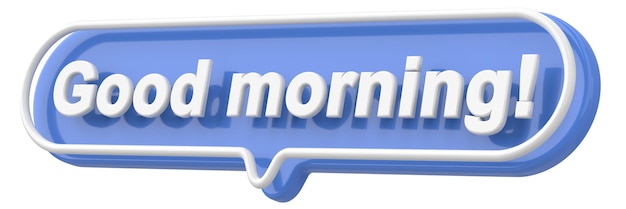 Photo good morning word and phrase 3d illustration